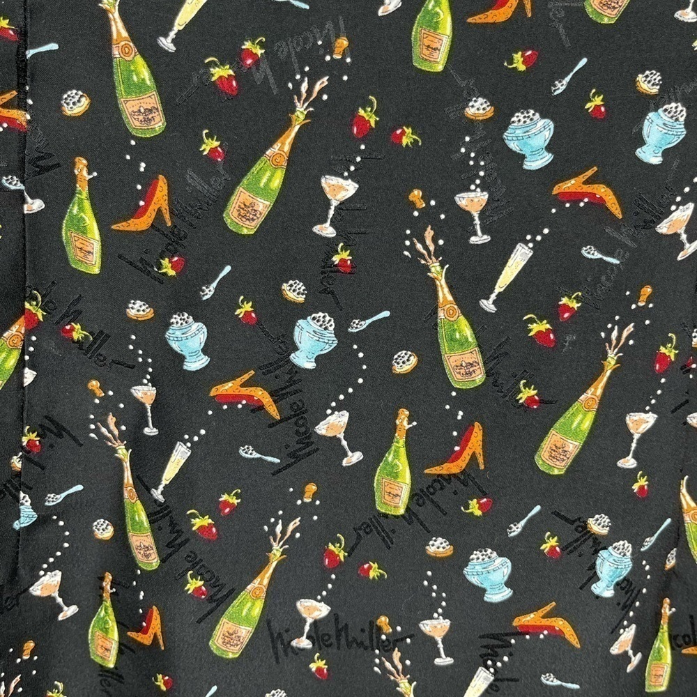 Vintage Nicole Miller Collection 100% Silk Novelty Strawberry Ice-cream print - Picture 6 of 7